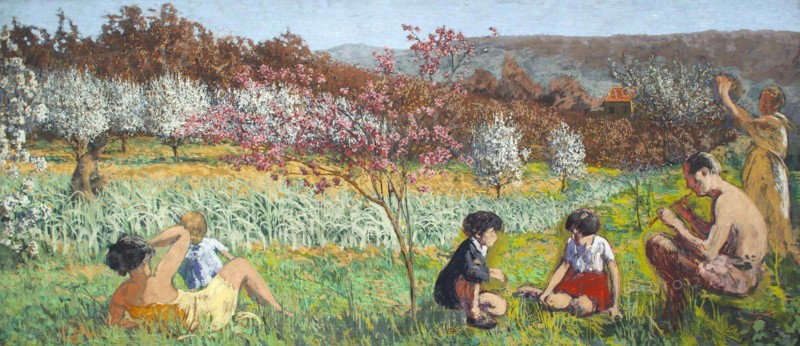 Dans le verger de l'Étang-la-Ville. Creator: Roussel, Ker-Xavier (1867-1944).