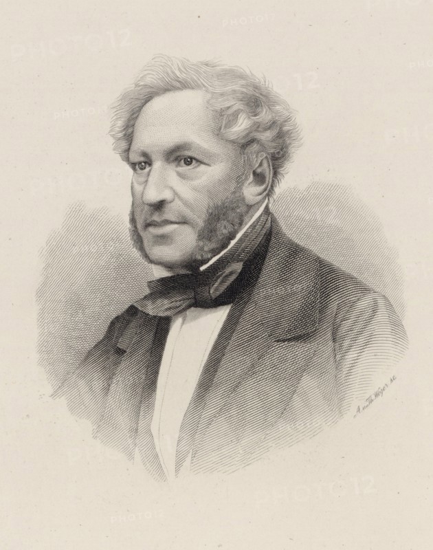 Portrait of pianist and composer Ignaz Moscheles (1794-1870) , c. 1850. Creator: Weger, August (1823-1892).