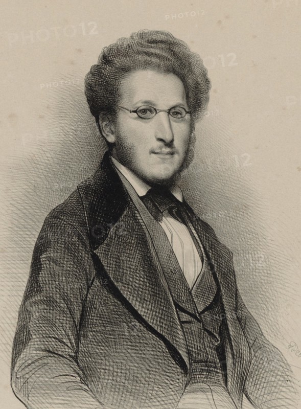 Portrait of the violinist and composer Heinrich Panofka (1807-1887) , 1840. Creator: Devéria, Achille (1800-1857).