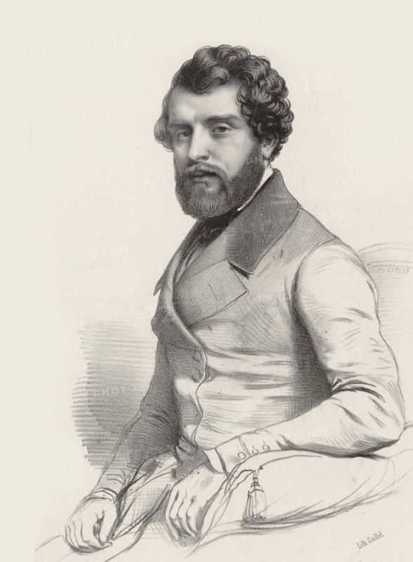 Portrait of the composer Federico Ricci (1809-1877) , 1844. Creator: Alophe, Marie-Alexandre Menut (1812-1883).