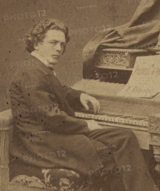 Portrait of the composer Anton Rubinstein (1829-1894), ca 1860-1870. Creator: Mieczkowski, Jan (1830-1889).