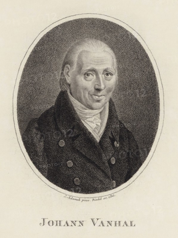 Portrait of the Composer Johann Baptist Wanhal (1739-1813) , 1815. Creator: Adamek, Johann (1774-1840).