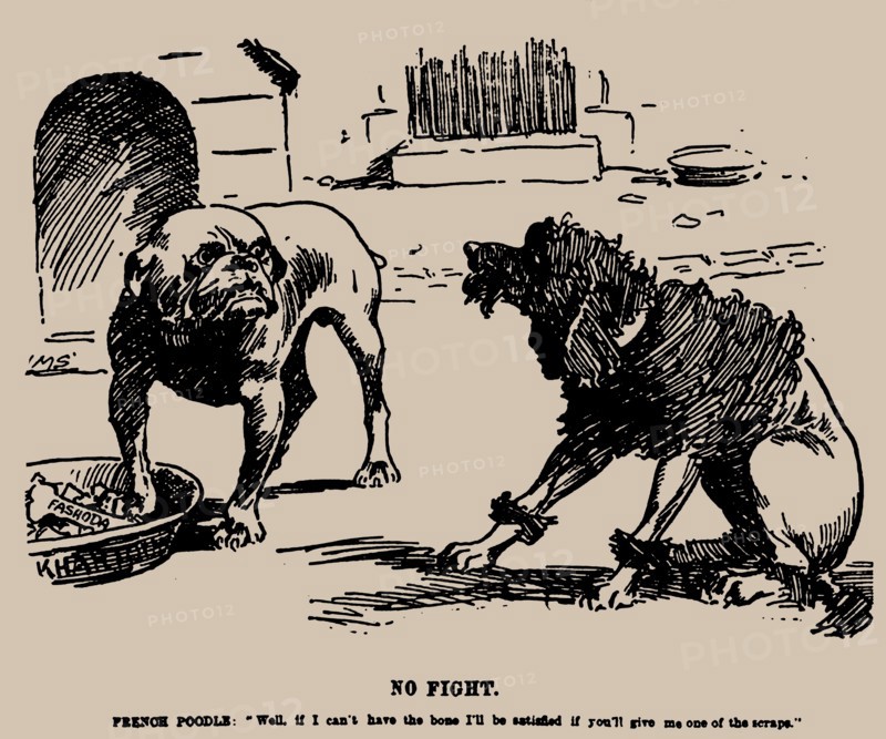 No Fight. Cartoon on the Fashoda Incident, 1898. Creator: Staniforth, Joseph Morewood (1864-1921).