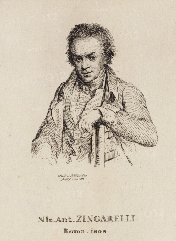 Portrait of the Composer Nicola Antonio Zingarelli (1752-1837). Creator: Hillemacher, Frédéric Désiré (1811-1886).