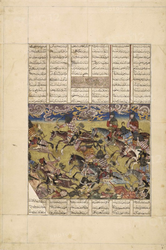 Demotte Shahnameh: Faramarz pursues the king of Kabul, ca 1330. Creator: Iranian master.