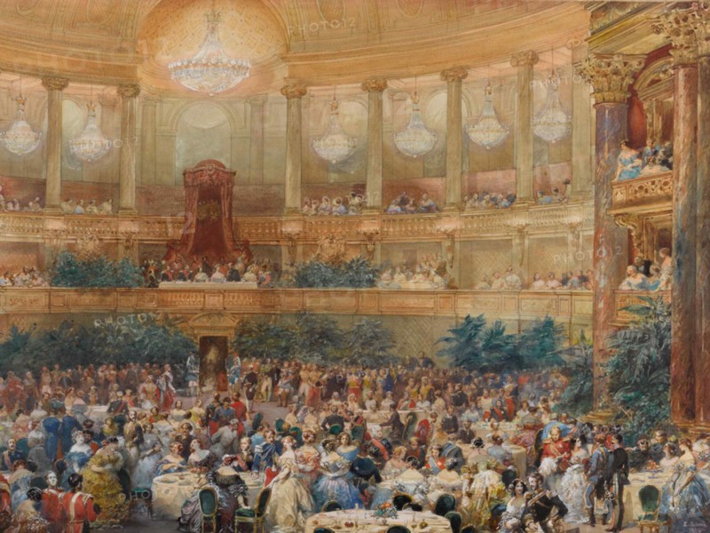 The dinner at Versailles in the presence of Napoleon III , 1854. Creator: Lami, Eugène Louis (1800-1890).