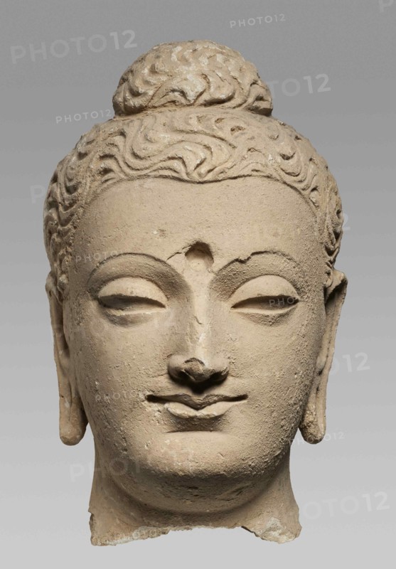 Buddha Head, 3rd-4th cent.. Creator: Central Asian Art.