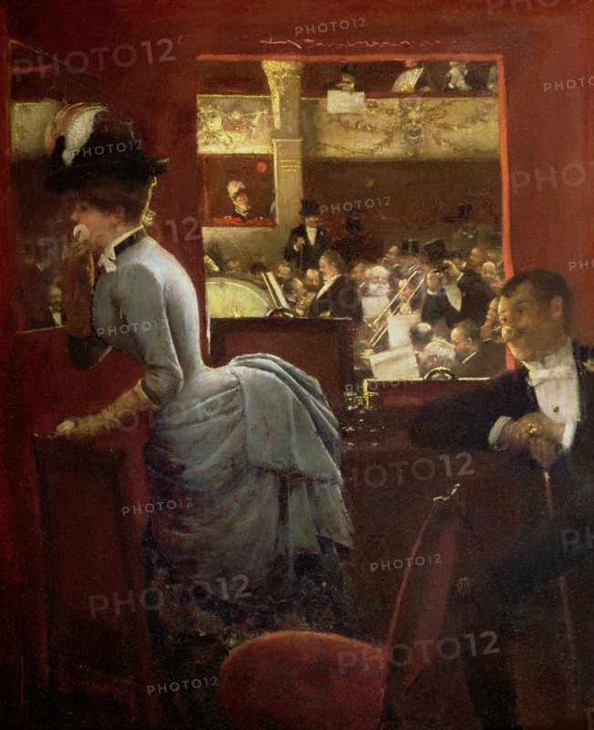 La Baignoire, au théâtre des Variétés (The Theatre Box at the Variety) , 1883. Creator: Béraud, Jean (1849-1936).