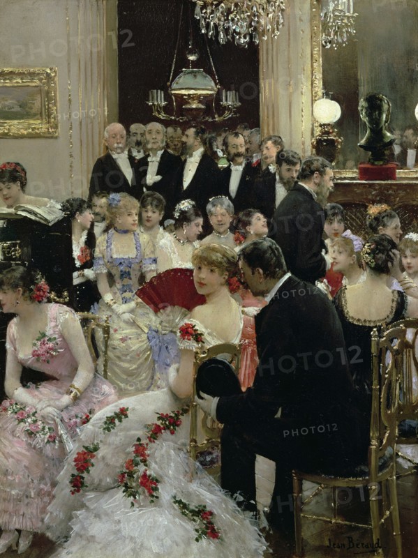 La soirée - Autour du piano , c. 1880. Creator: Béraud, Jean (1849-1936).