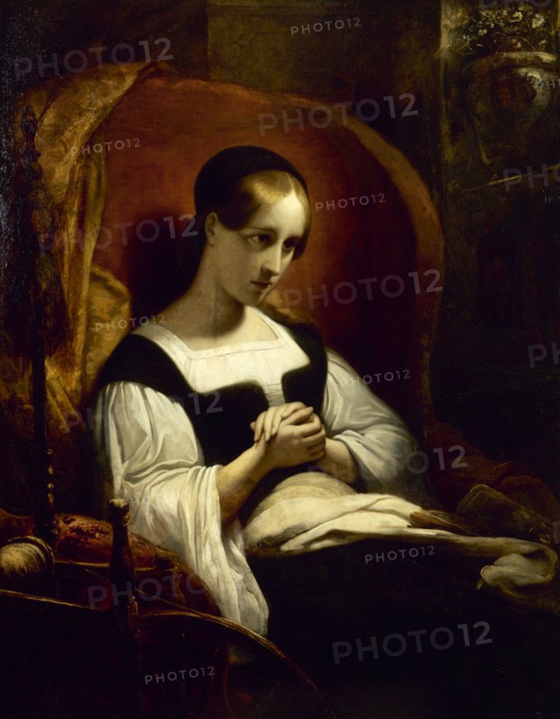 Marguerite au rouet (Gretchen at the Spinning Wheel), c. 1831. Creator: Scheffer, Ary (1795-1858).