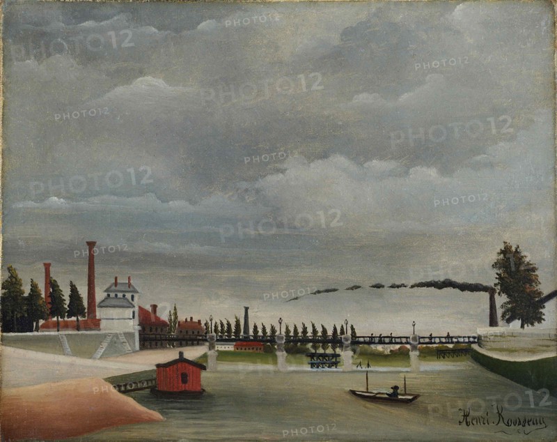 View of the Footbridge at Passy, 1890-1891. Creator: Rousseau, Henri Julien Félix (1844-1910).