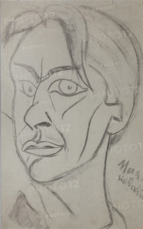 Poet Vladimir Mayakovsky (1893-1930), 1913. Creator: Kulbin, Nikolai Ivanovich (1868-1917).