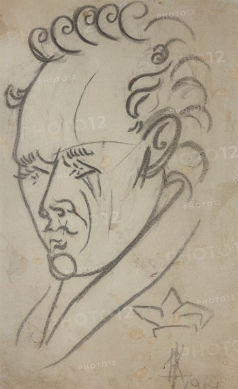 Portrait of the poet Vasili Kamensky (1884-1961), 1913. Creator: Kulbin, Nikolai Ivanovich (1868-1917).