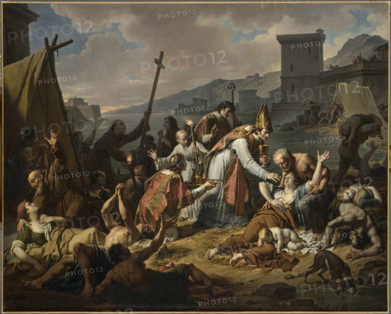 Monsiau, Le Dévouement de Monseigneur de Belzunce durant la peste de Marseille en 1720