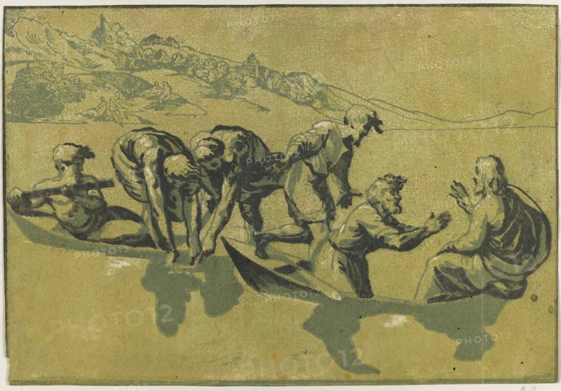 The Miraculous Draught of Fishes (After Raphael), c.1540. Creator: Vicentino (Rossigliani), Giuseppe Niccolò (1470-1560).