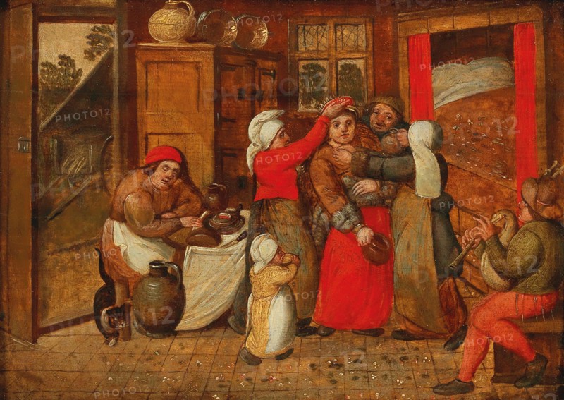 Preparing for the bridal bed, 1570s. Creator: Cleve, Marten van, the Elder (1527-1581).