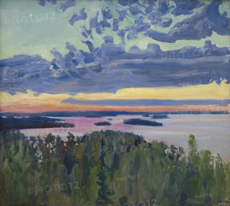 Sunset over a Lake. Creator: Gallen-Kallela, Akseli (1865-1931).