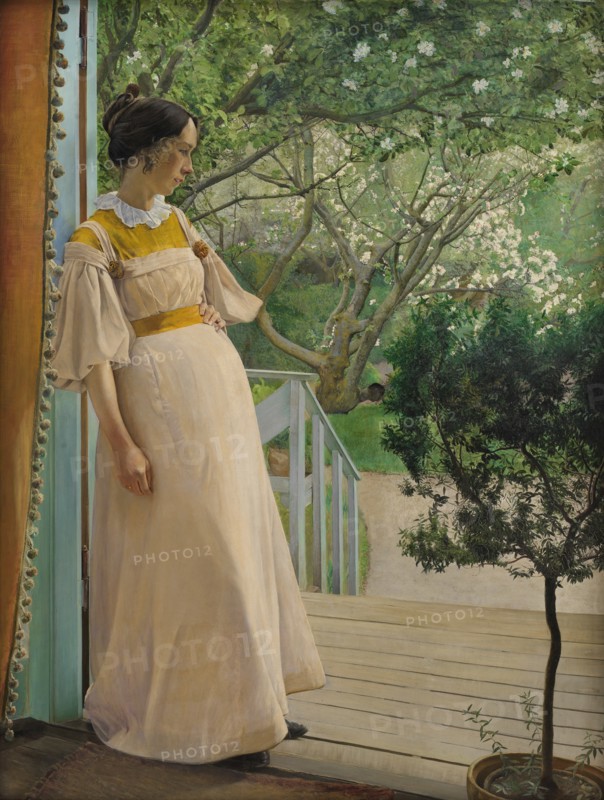 In the garden door. The artist's wife, 1897. Creator: Ring, Laurits Andersen (1854-1933).