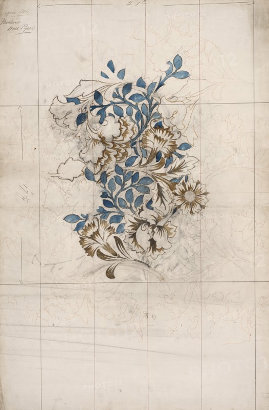 Pink and Poppy. Wallpaper design, 1880. Creator: Morris, William (1834-1896).