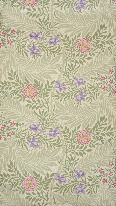 Larkspur. Wallpaper, 1874. Creator: Morris, William (1834-1896).