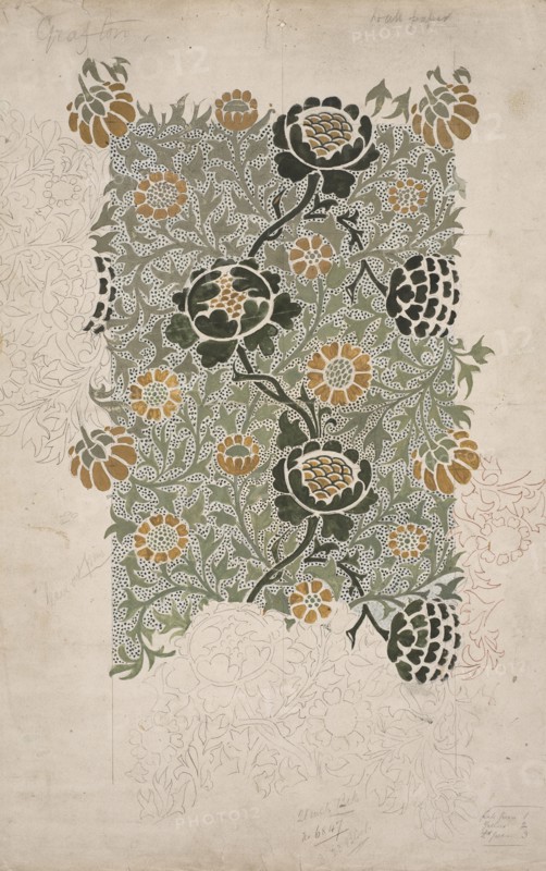 Grafton. Wallpaper design, ca. 1883. Creator: Morris, William (1834-1896).