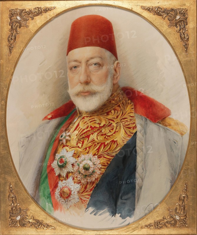 Portrait of Mehmed V (1844-1918), Sultan and Caliph of the Ottoman Empire. Creator: Pietzner, Carl (1853-1927).