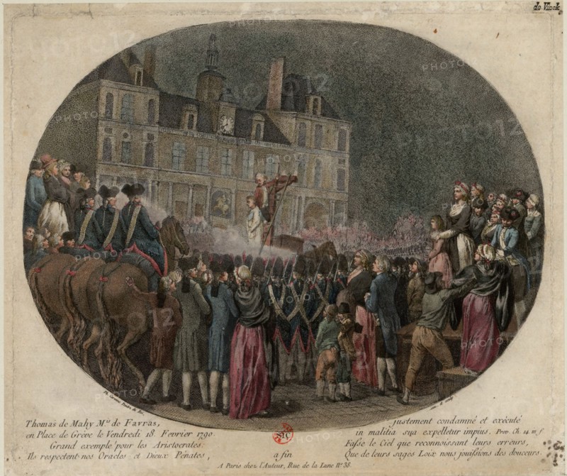 The Execution of Thomas de Mahy, Marquis de Favras (1744-1790), February 18, 1790, 1790. Creator: Caresme, Jacques Philippe (1734-1796).