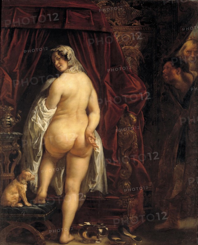 King Candaules of Lydia showing his wife to Gyges , 1646. Creator: Jordaens, Jacob (1593-1678).
