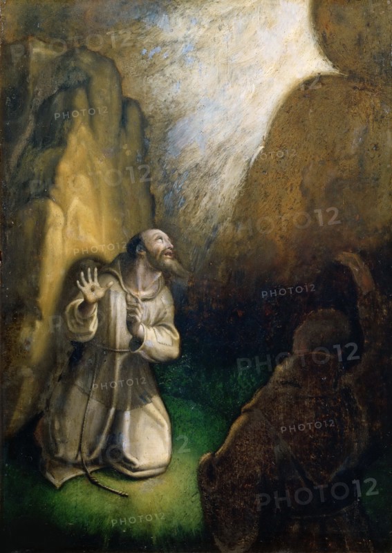 Saint Francis receiving the Stigmata. Creator: Muziano, Girolamo (1528-1592).