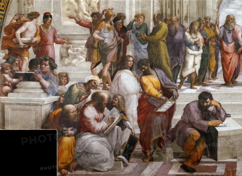 The School of Athens. Detail. (Fresco in Stanza della Segnatura), ca 1510-1511. Creator: Raphael (Raffaello Sanzio da Urbino) (1483-1520).