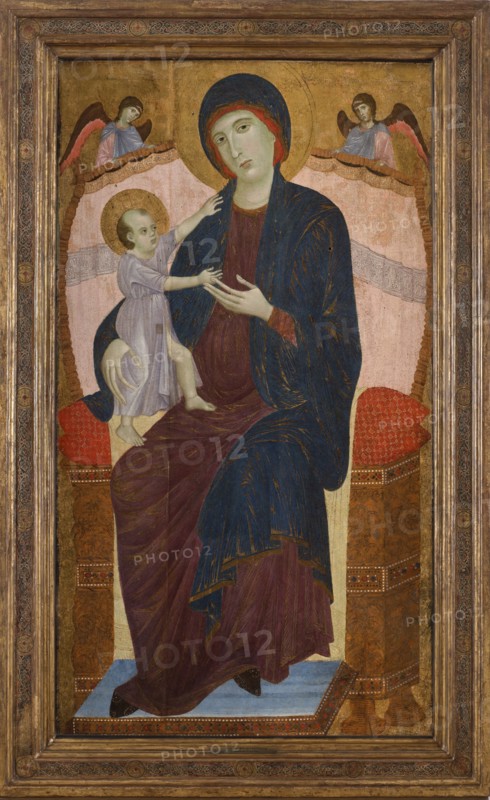 Madonna and Child enthroned with angels, c. 1280. Creator: Duccio di Buoninsegna (1260-1318).