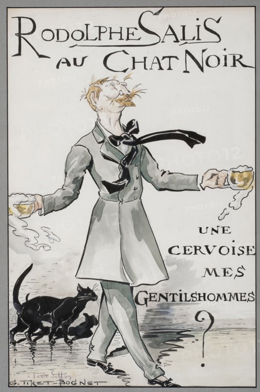 Rodolphe Salis au Chat Noir, c. 1890. Creator: Tiret-Bognet, Georges (1855-1935).