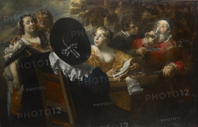 The merry company (The Five Senses) , Mid of 17th cen.. Creator: Cossiers, Jan (1600-1671).