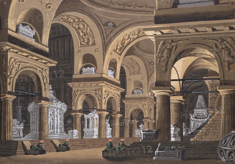 Stage design for the opera "Castore e Polluce" by Francesco Bianchi. Creator: Sanquirico, Alessandro (1777-1849).