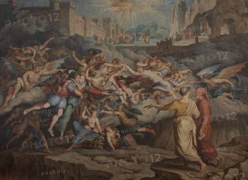 Dante and Virgil in the Second Circle of Hell, 1823. Creator: Koch, Joseph Anton (1768-1839).