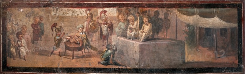 The Judgment of Solomon, 1st millennium. Creator: Roman-Pompeian wall painting.