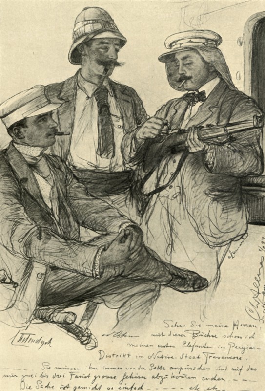 Europeans on board ship, 1898.  Creator: Christian Wilhelm Allers.