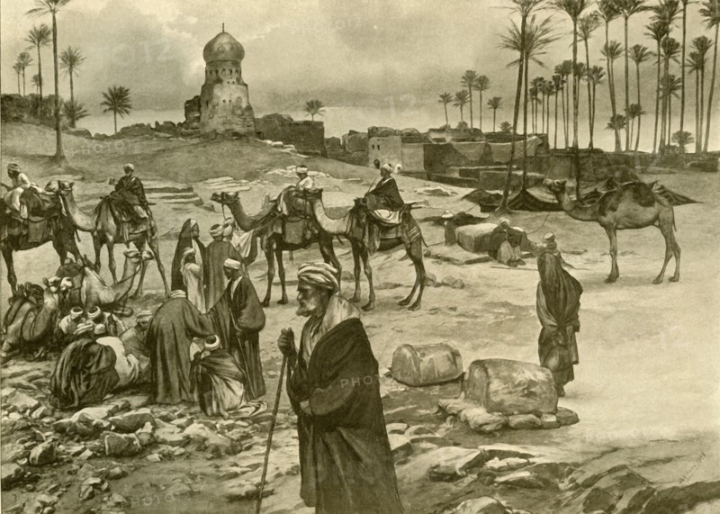 Caravan at Mît-Rahîne, 1898.  Creator: Christian Wilhelm Allers.
