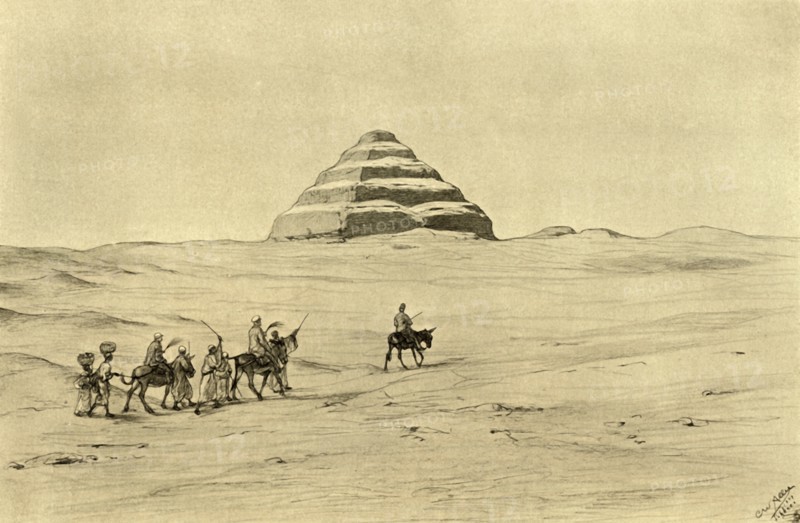 Pyramid of Djoser at Saqqara, near Cairo, Egypt, 1898.  Creator: Christian Wilhelm Allers.
