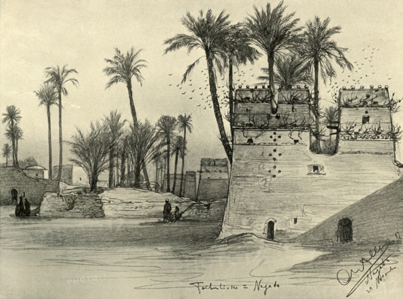 Houses in Nagada, Egypt, 1898.  Creator: Christian Wilhelm Allers.