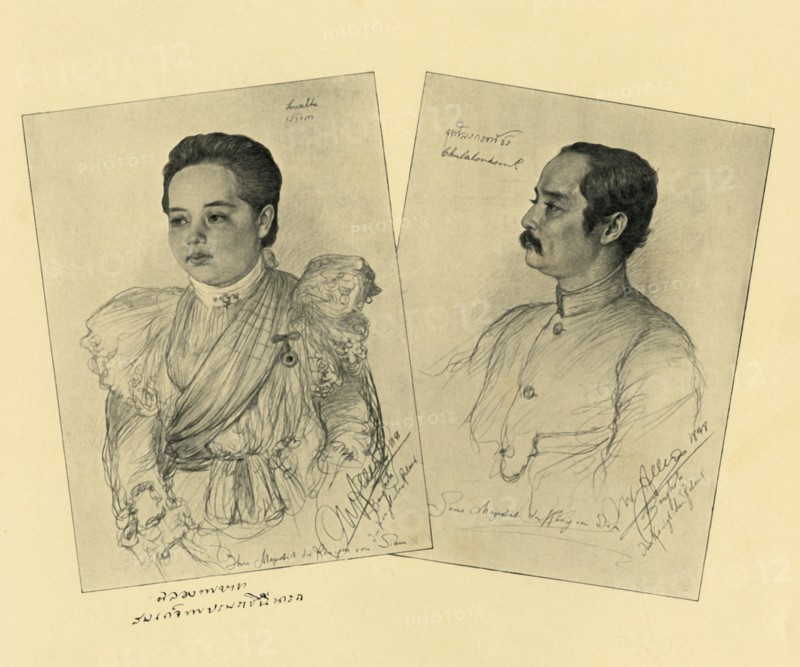The King and Queen of Siam, 1898. Creator: Christian Wilhelm Allers.