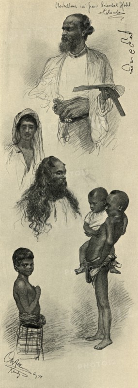 Studies of people, Ceylon, 1898.  Creator: Christian Wilhelm Allers.