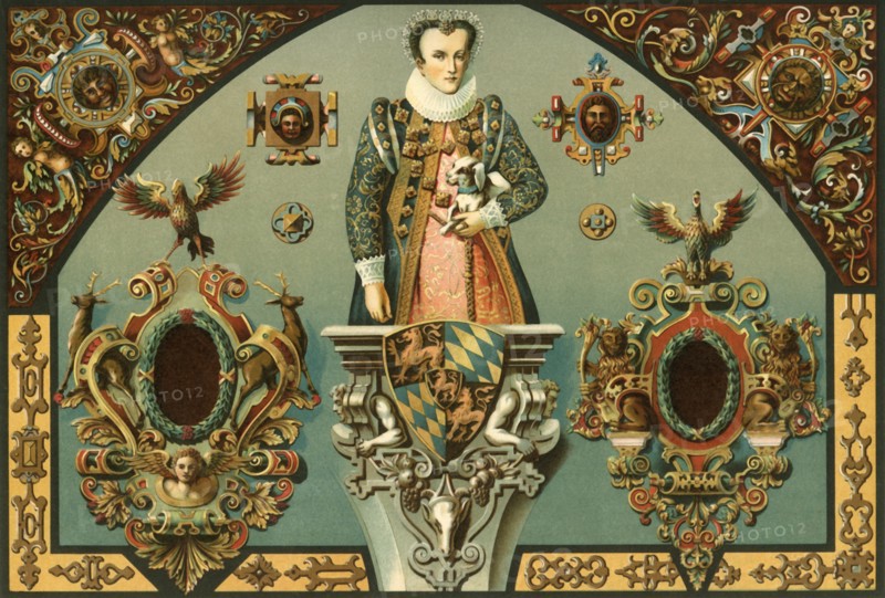 German Renaissance polychrome painted plaster work, (1898). Creator: Unknown.