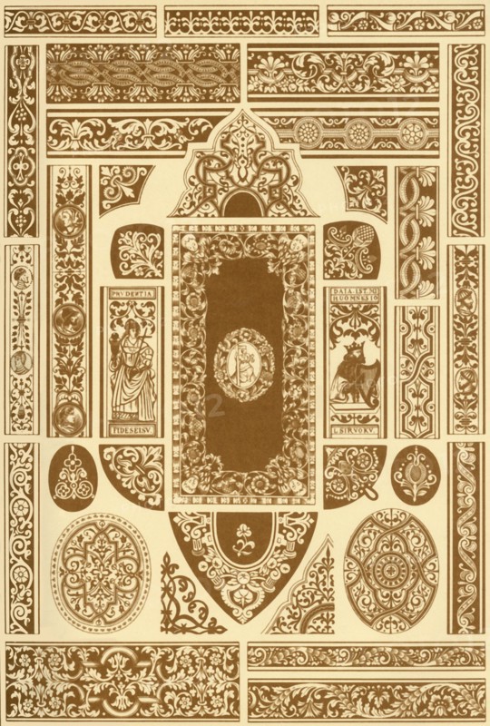 German Renaissance ornaments from book covers, (1898). Creator: Unknown.