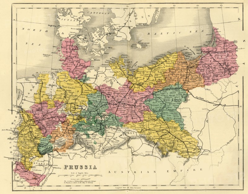 Map of Prussia, c1872.  Creator: Unknown.