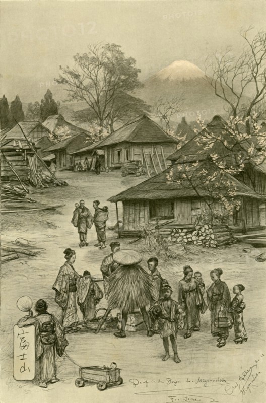 Village near Mount Fuji, Miyanoshita, Japan, 1898.  Creator: Christian Wilhelm Allers.