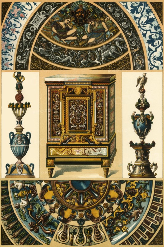 French Renaissance enamel on metal, pottery painting, metal mosaic, (1898). Creator: Unknown.