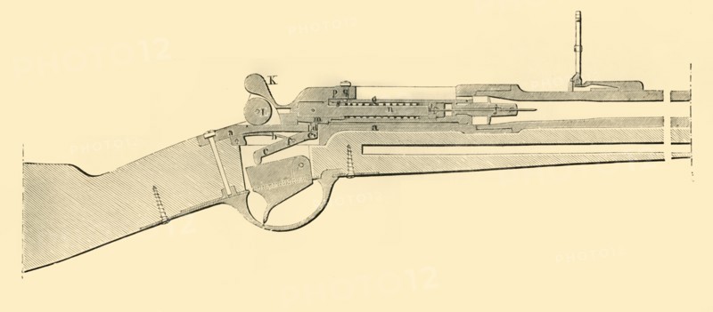 'Chassepot Breech-Loader - Longitudinal Vertical Section', c1872. Creator: Unknown.