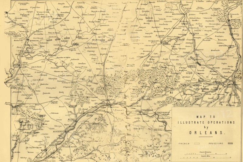 'Map to Illustrate Operations by Orleans', (c1872). Creator: R. Walker.