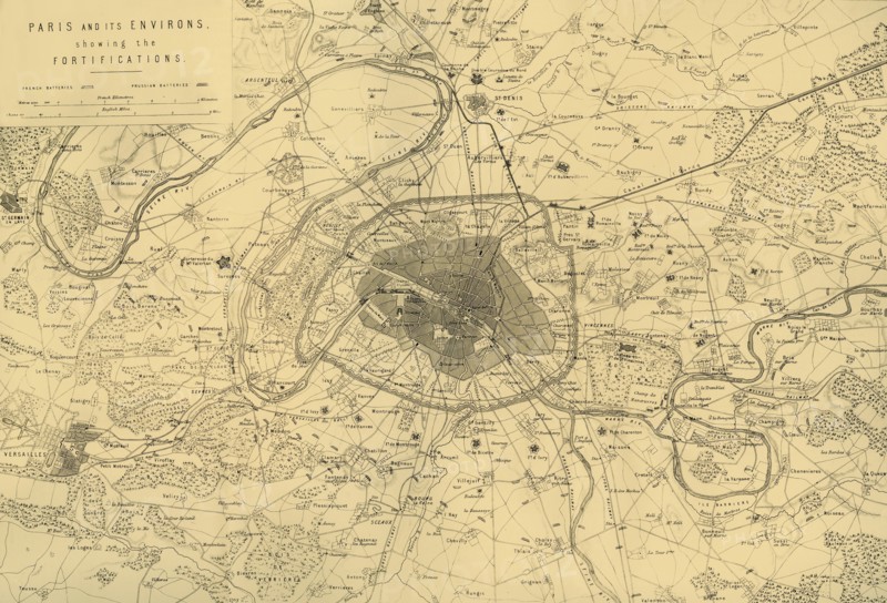 'Paris and its Environs, showing the Fortifications', (c1872).  Creator: R. Walker.